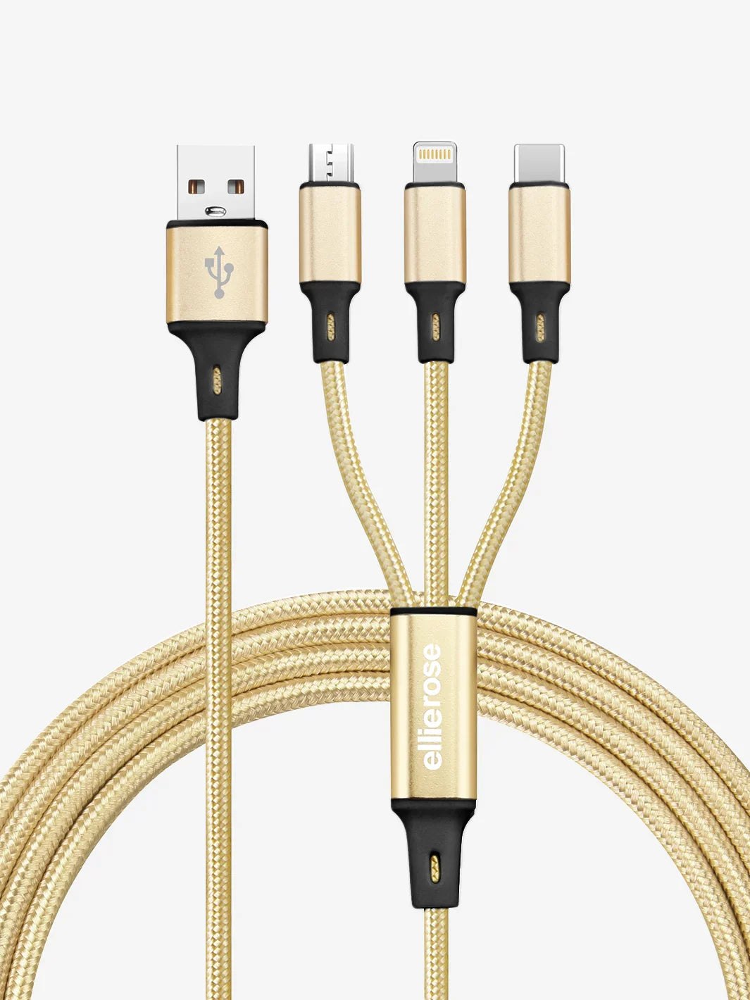 Gold 3-in-1 Charging Cable (USB A)