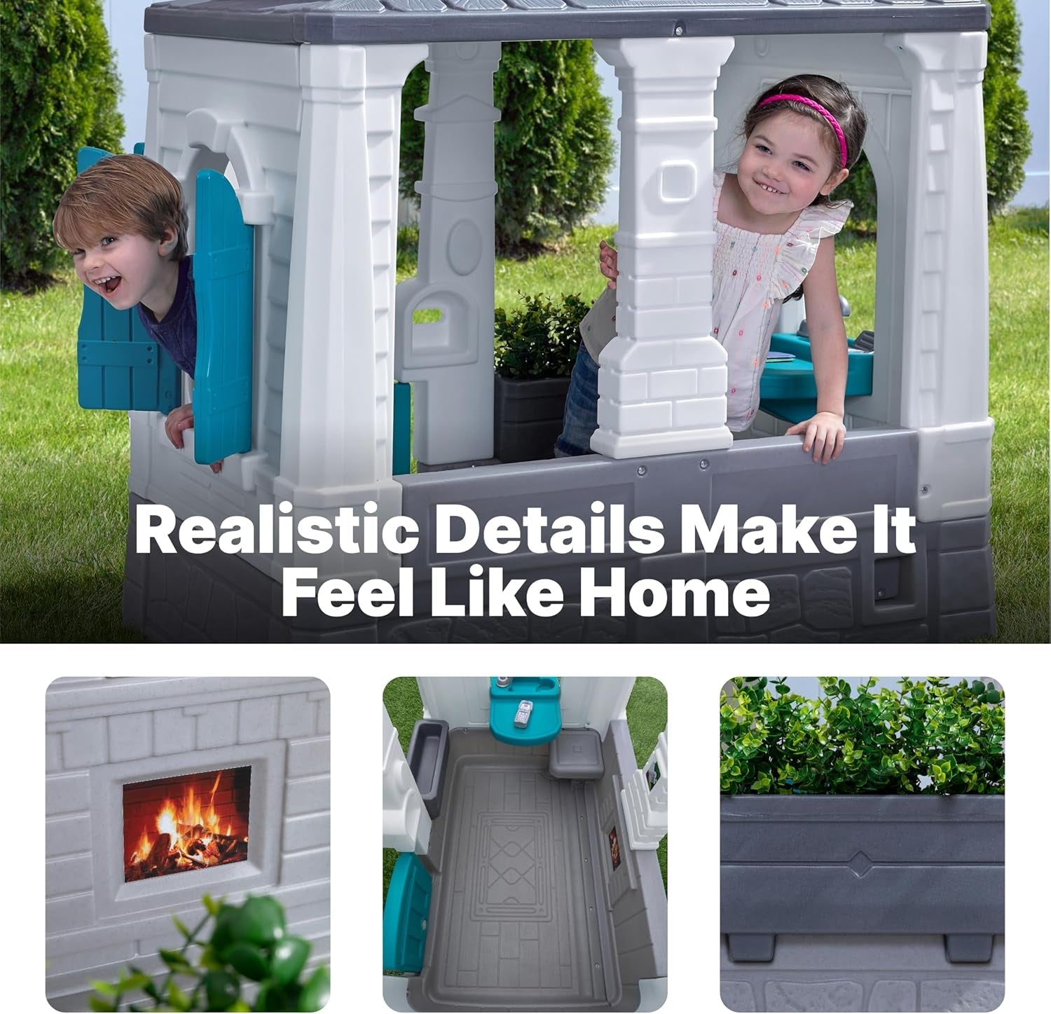 Grey Indoor Outdoor Playhouse With Interactive Sounds