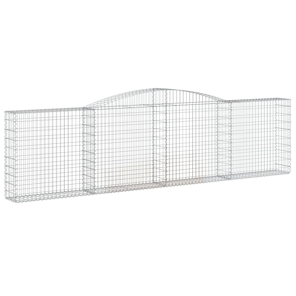 vidaXL Arched Gabion Baskets 8 pcs 157.5"x11.8"x39.4"/47.2" Galvanized Iron