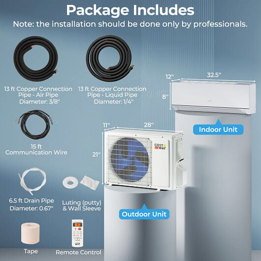 Energy Star Certified 12000 BTU 24 SEER2 208-230V Ductless Mini Split Air Conditioner and Heater Wi