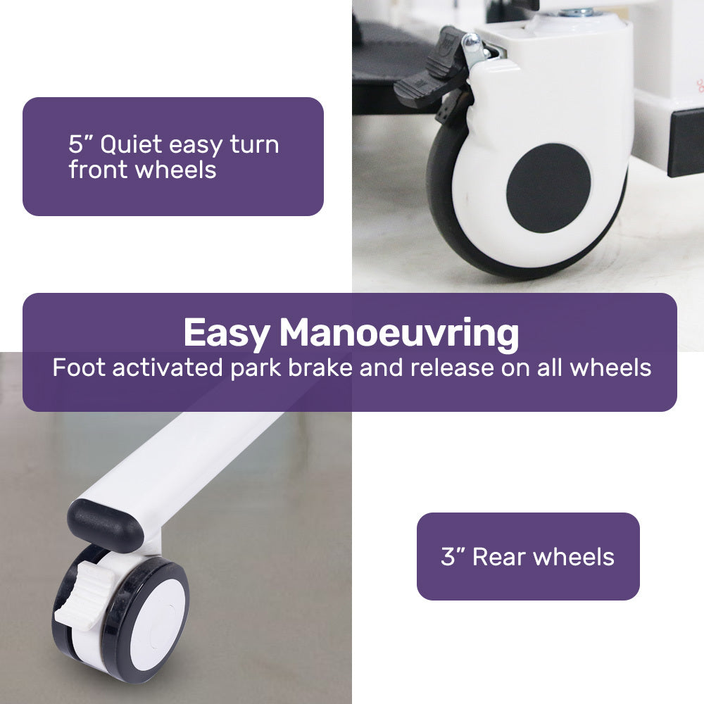 NNEMB 4in1 Patient Lift Transfer Chair, Easy Hydraulic Height Adjustment, Shower Compatible, Over Toilet, Removable Commode, for Seniors Elderly Disabled