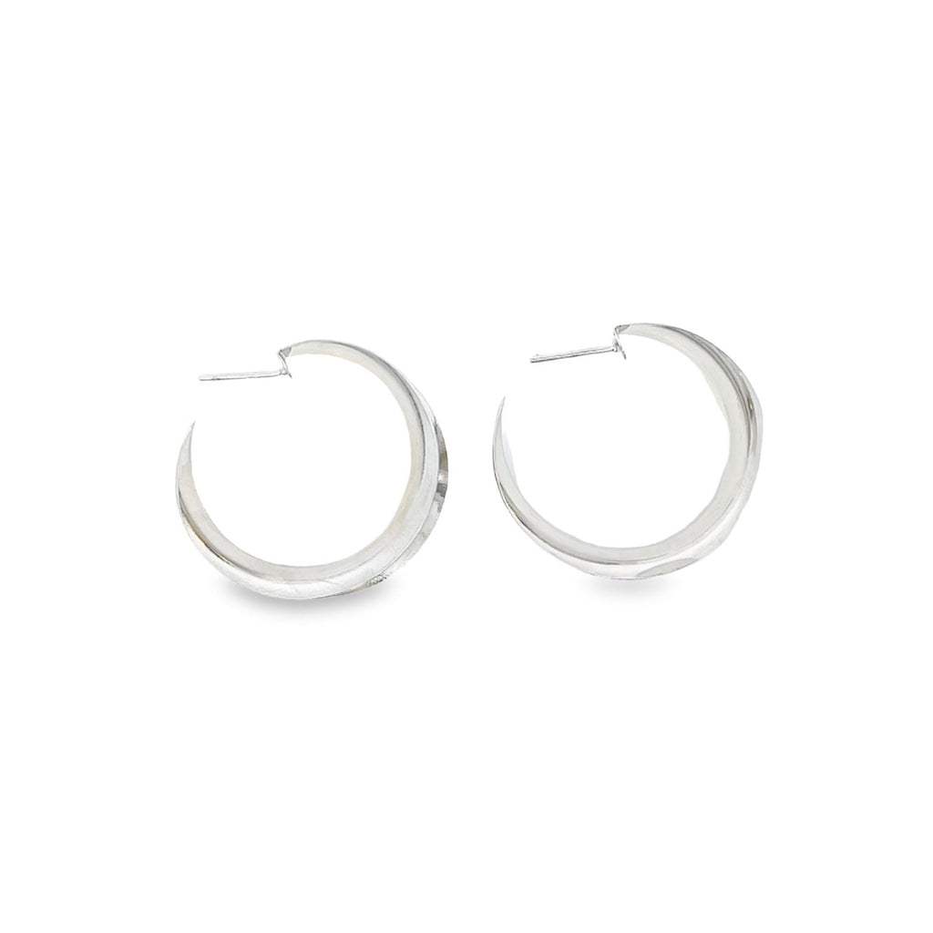 18K Gold Filled Curved Wide Minimalist Hoops (J305-J307)(L395)