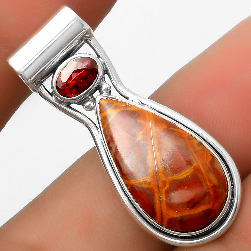 Natural Noreena Jasper & Garnet Pendant P-1130 SDP114463