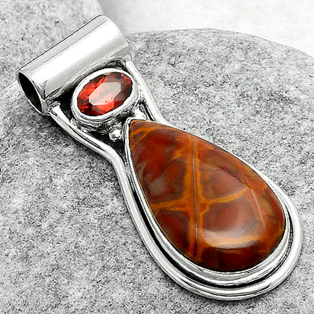 Natural Noreena Jasper & Garnet Pendant P-1130 SDP114463