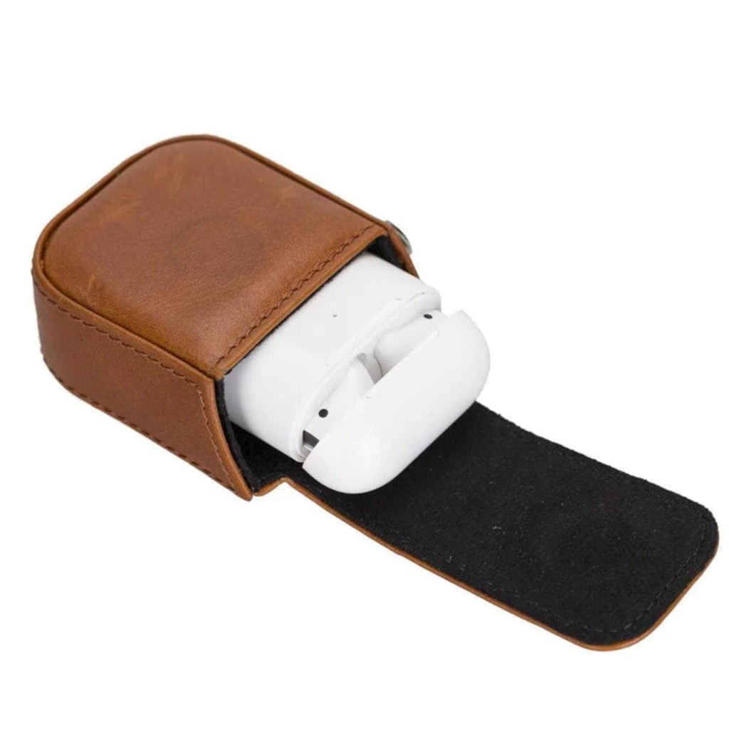 Aurora Luxury Leather AirPods Case with Attached Wrist Strap