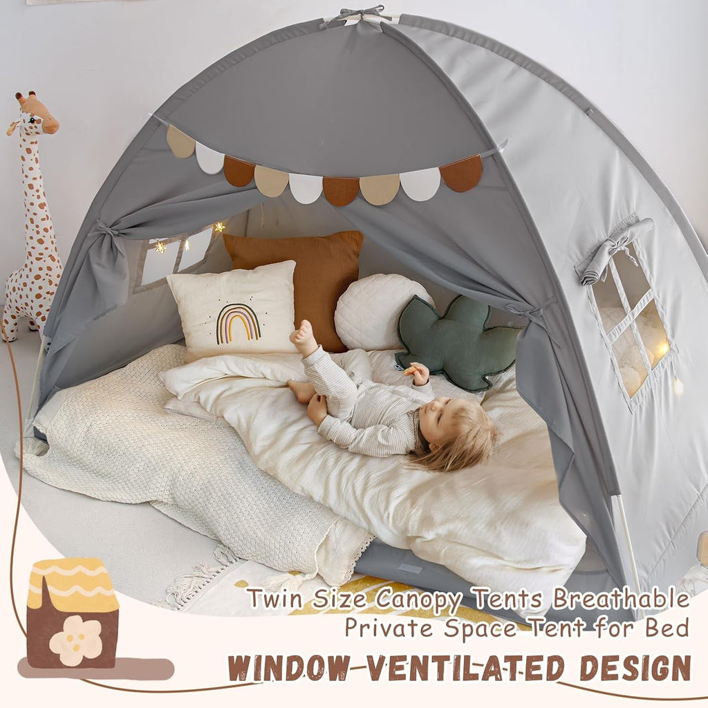 Twin Bed Tent Canopy Blackout Privacy PlayhouseKit