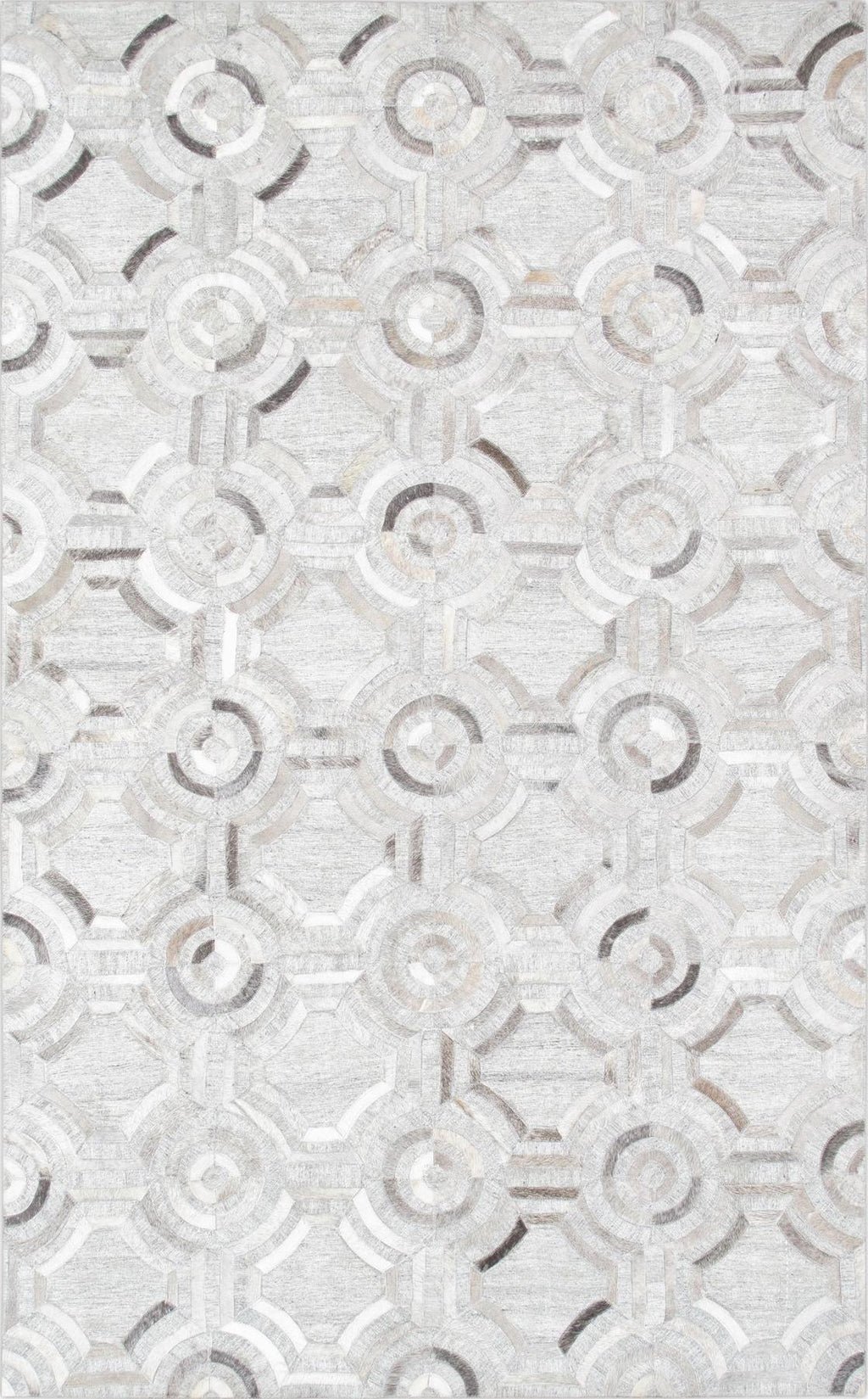 Canvello Modern Hand-Loomed Cowhide Sari Silk Area Rug- 9' X 12'