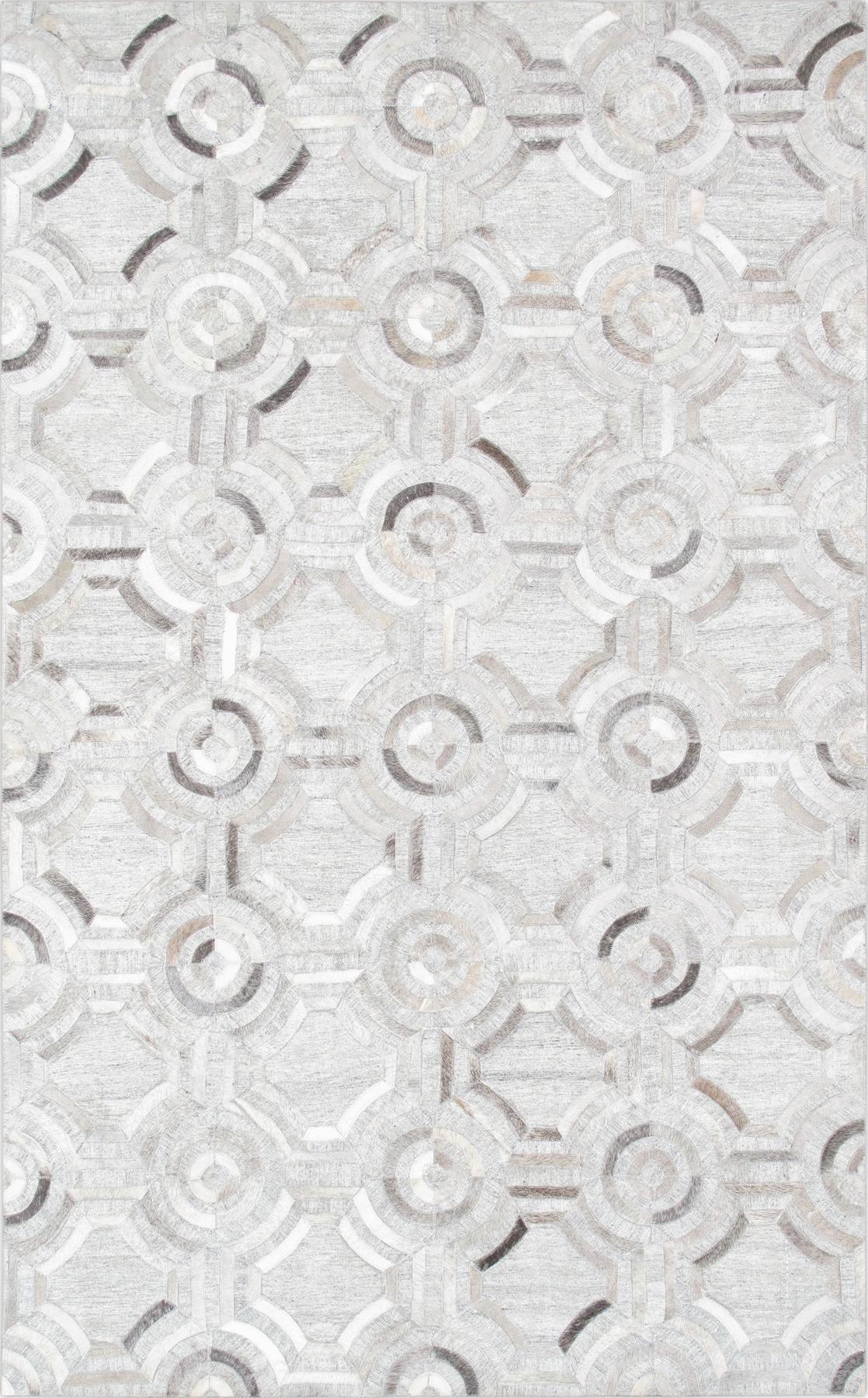 Canvello Modern Hand-Loomed Cowhide Sari Silk Area Rug- 9' X 12'