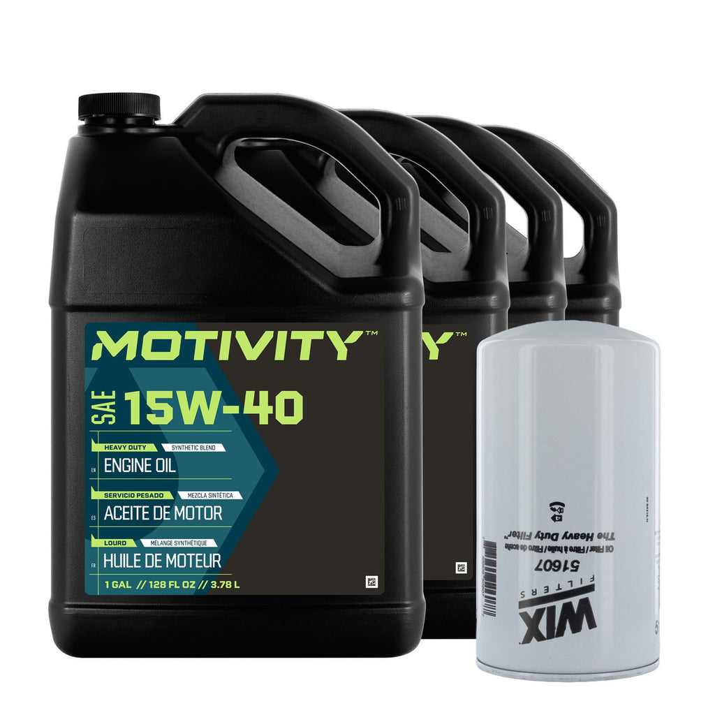 Motivity Heavy Duty 15W-40 Synthetic Oil Change Kit Compatible With Ram 2500 3500 4500 5500 6.7L/5.9L Cummins 1989-2024 - 4 Gallons