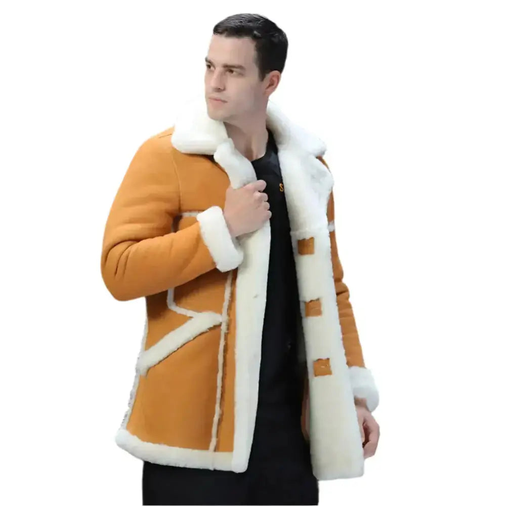 Men's Yellow Shearling B-7 Military Coat