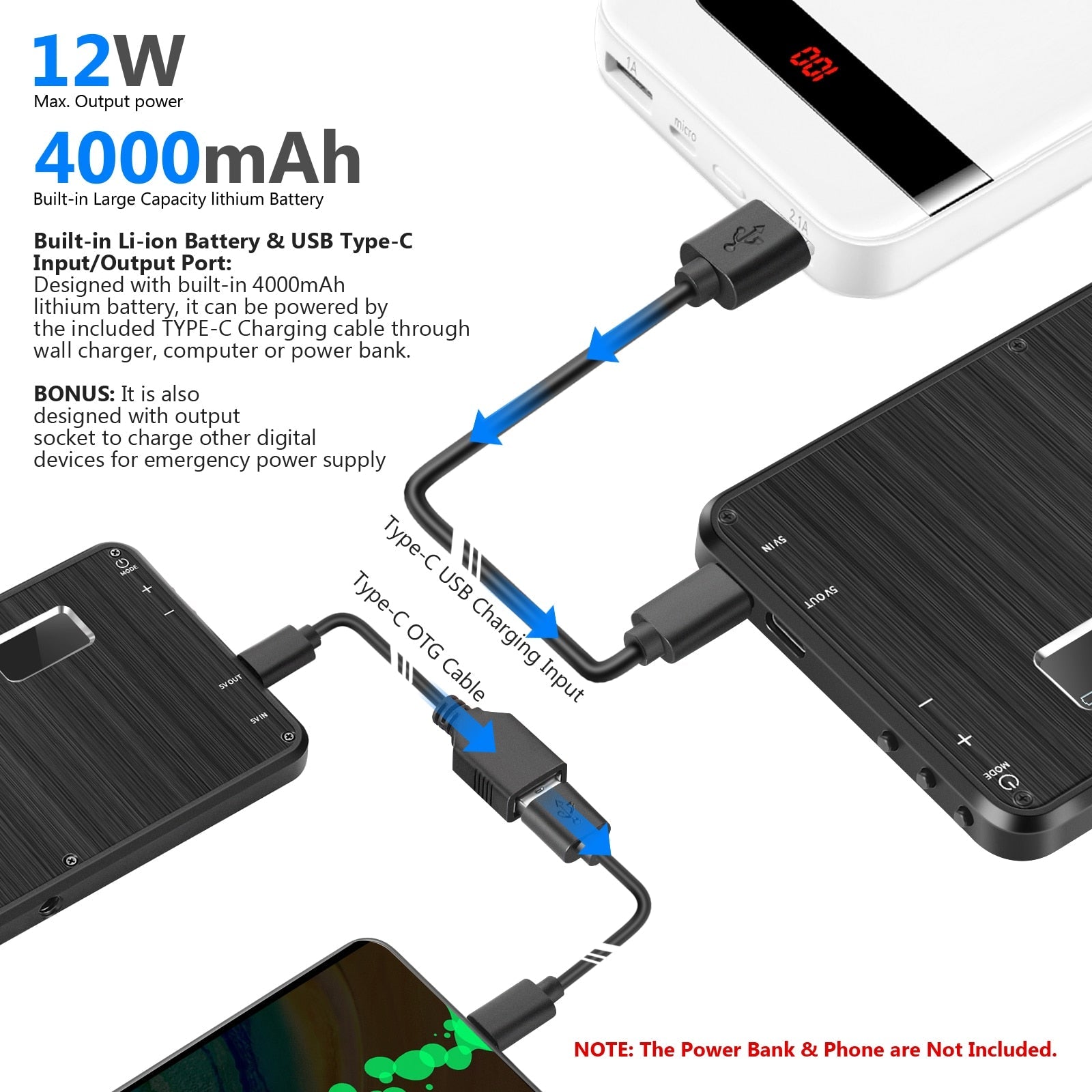 SL180 On-Camera Video Light,Pocket-Size SMD LED/Bi-Color/Dimmable Brightness/CRI95+/Built-in 4000mAh Battery/OLED Display