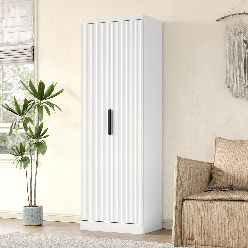 Yanosaku SC002 71'' Tall Storage Cabinet, 5-Tier Fluted